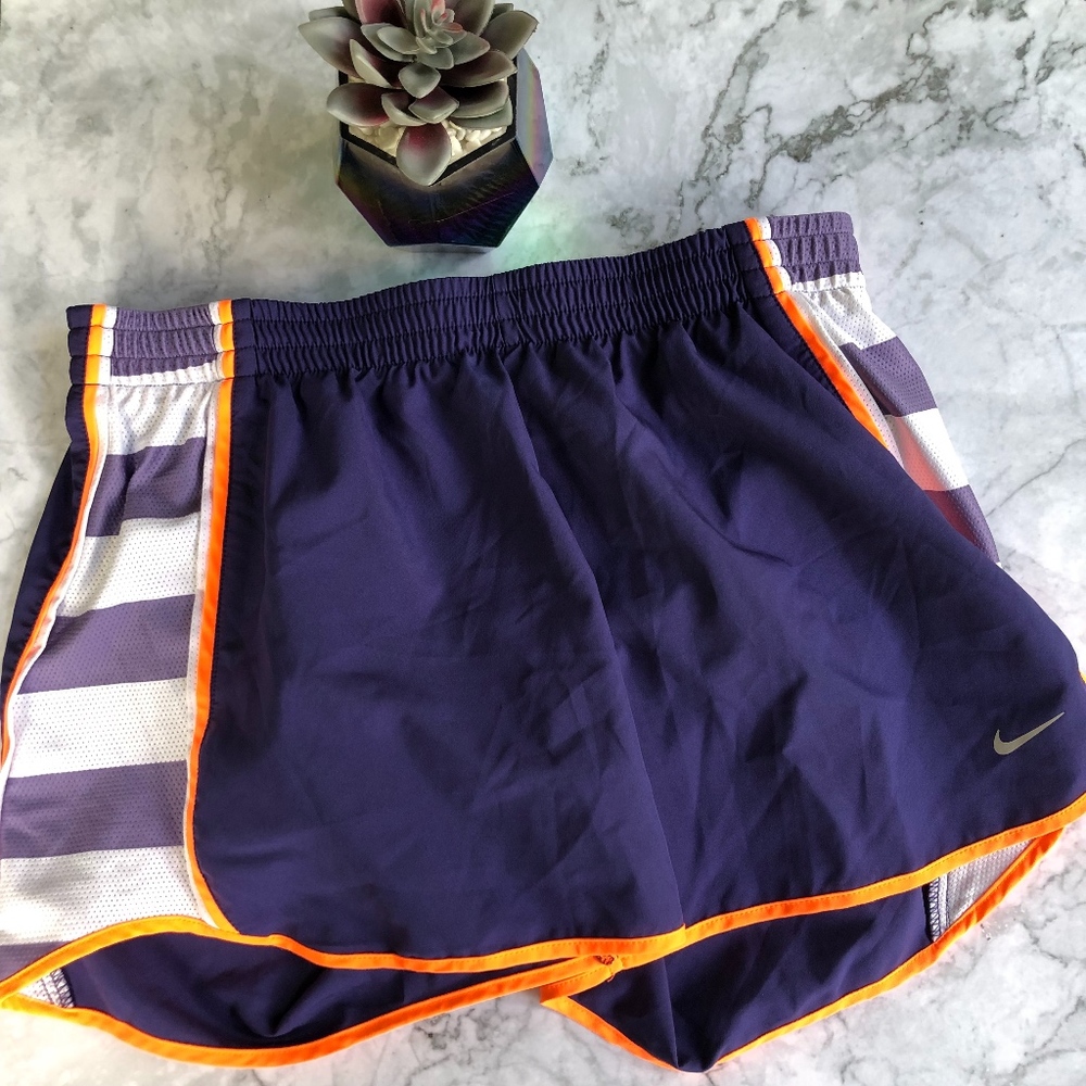 Nike Purple Striped Dri-Fit Shorts Sz M